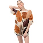 Leaves Boho Monster Nature Oversized Chiffon Top