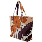 Leaves Boho Monster Nature Zip Up Canvas Bag