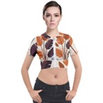 Leaves Boho Monster Nature Short Sleeve Cropped Jacket