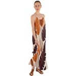 Leaves Boho Monster Nature Cami Maxi Ruffle Chiffon Dress