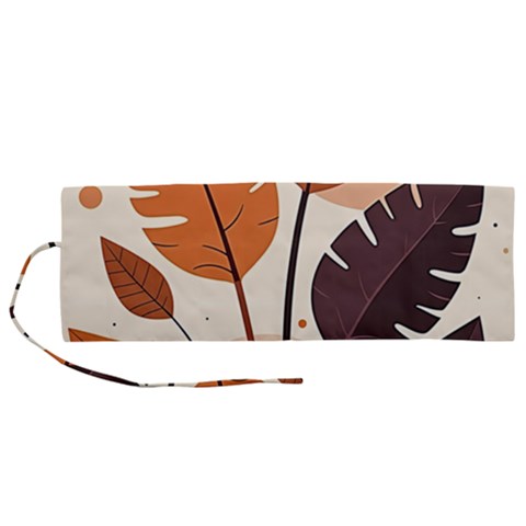 Leaves Boho Monster Nature Roll Up Canvas Pencil Holder (M) from ArtsNow.com