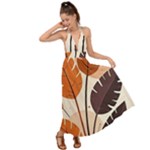 Leaves Boho Monster Nature Backless Maxi Beach Dress