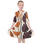 Leaves Boho Monster Nature Kids  All Frills Chiffon Dress