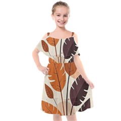 Kids  Cut Out Shoulders Chiffon Dress 