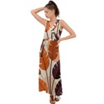 Leaves Boho Monster Nature V-Neck Chiffon Maxi Dress