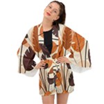 Leaves Boho Monster Nature Long Sleeve Kimono