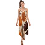 Leaves Boho Monster Nature Halter Tie Back Dress 