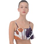 Leaves Boho Monster Nature Frill Bikini Top