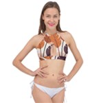 Leaves Boho Monster Nature Cross Front Halter Bikini Top