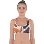 Leaves Boho Monster Nature Cross Back Hipster Bikini Top 