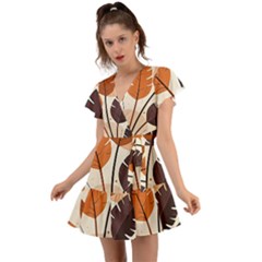 Flutter Sleeve Wrap Dress 