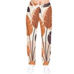 Leaves Boho Monster Nature Women Velvet Drawstring Pants