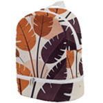 Leaves Boho Monster Nature Zip Bottom Backpack