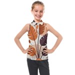 Leaves Boho Monster Nature Kids  Sleeveless Polo T-Shirt