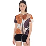 Leaves Boho Monster Nature Open Back Sport T-Shirt