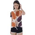 Leaves Boho Monster Nature Short Sleeve Open Back T-Shirt