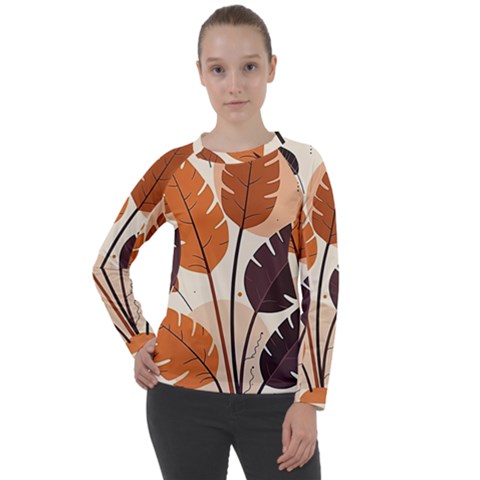 Leaves Boho Monster Nature Women s Long Sleeve Raglan T