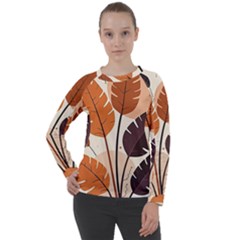 Leaves Boho Monster Nature Women s Long Sleeve Raglan T