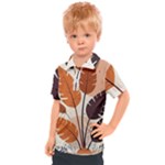 Leaves Boho Monster Nature Kids  Polo T-Shirt