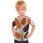 Leaves Boho Monster Nature Kids  Sports T-Shirt