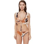 Leaves Boho Monster Nature Low Cut Ruffle Edge Bikini Set