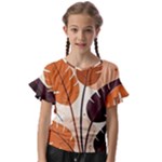 Leaves Boho Monster Nature Kids  Cut Out Flutter Sleeves