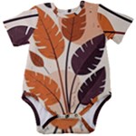 Leaves Boho Monster Nature Baby Short Sleeve Bodysuit