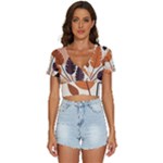 Leaves Boho Monster Nature V-Neck Crop Top