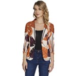 Leaves Boho Monster Nature Women s One-Button 3/4 Sleeve Short Jacket