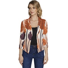 Women s Casual 3/4 Sleeve Spring Jacket 