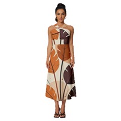 Sleeveless Cross Front Cocktail Midi Chiffon Dress 