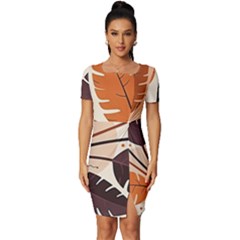 Fitted Knot Split End Bodycon Dress 