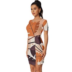 Fitted Knot Split End Bodycon Dress 