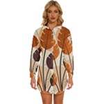 Leaves Boho Monster Nature Womens Long Sleeve Shirt Dress