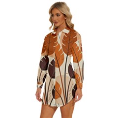 Womens Long Sleeve Shirt Dress 