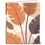 Leaves Boho Monster Nature 8  x 10  Hardcover Notebook