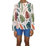 Leaves Autumn Kids  Long Sleeve Swimwear