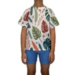 Leaves Autumn Kids  Short Sleeve Swimwear