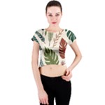 Leaves Autumn Crew Neck Crop Top