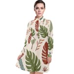 Leaves Autumn Long Sleeve Chiffon Shirt Dress