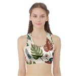 Leaves Autumn Sports Bra with Border