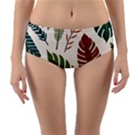 Leaves Autumn Reversible Mid-Waist Bikini Bottoms