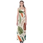 Leaves Autumn Empire Waist Maxi Dress