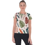 Leaves Autumn Short Sleeve Sports Top 