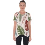 Leaves Autumn Cut Out Side Drop T-Shirt