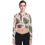 Leaves Autumn Long Sleeve Zip Up Bomber Jacket