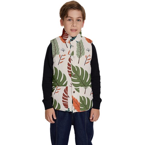 Leaves Autumn Kid s Button Up Puffer Vest from ArtsNow.com