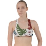 Leaves Autumn Criss Cross Racerback Sports Bra