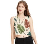 Leaves Autumn V-Neck Cropped Tank Top