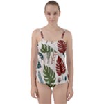 Leaves Autumn Twist Front Tankini Set